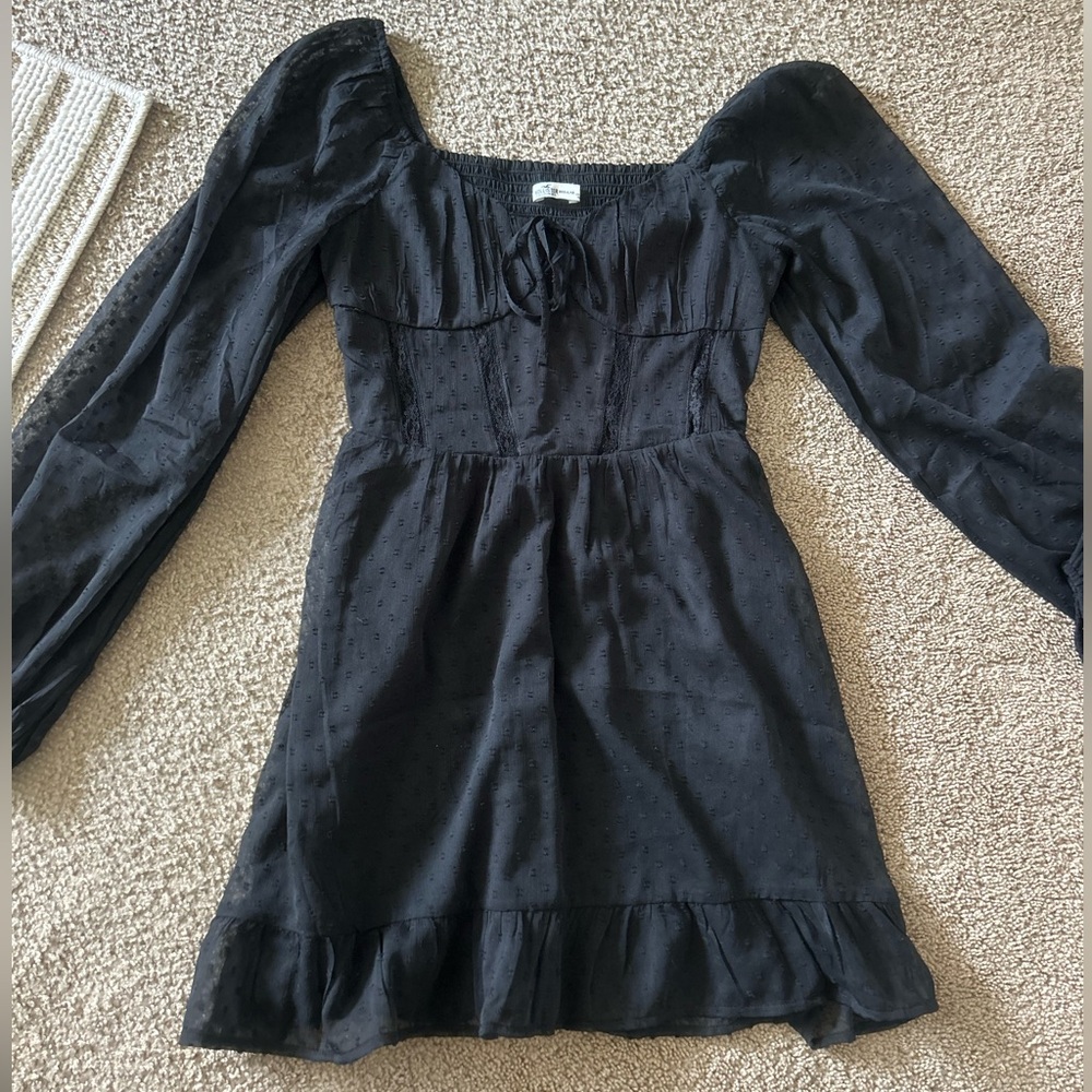 Hollister Black Sheer Corset Dress